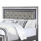 Reff Queen Size Bed Button Tufted Gray Fabric Upholstery Modern Wood By Casagear Home