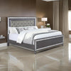 Reff Queen Size Bed, Button Tufted Gray Fabric Upholstery, Modern Wood By Casagear Home