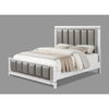 Aerial Queen Size Bed Solid Wood Tufted Gray Faux Leather Upholstery By Casagear Home BM307285