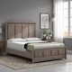 Sea King Size Bed, Rustic Modern Design, Panel Headboard, Brown Wood