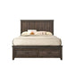 Sea Queen Size Bed Rustic Modern Design Panel Headboard Brown Wood By Casagear Home BM307290