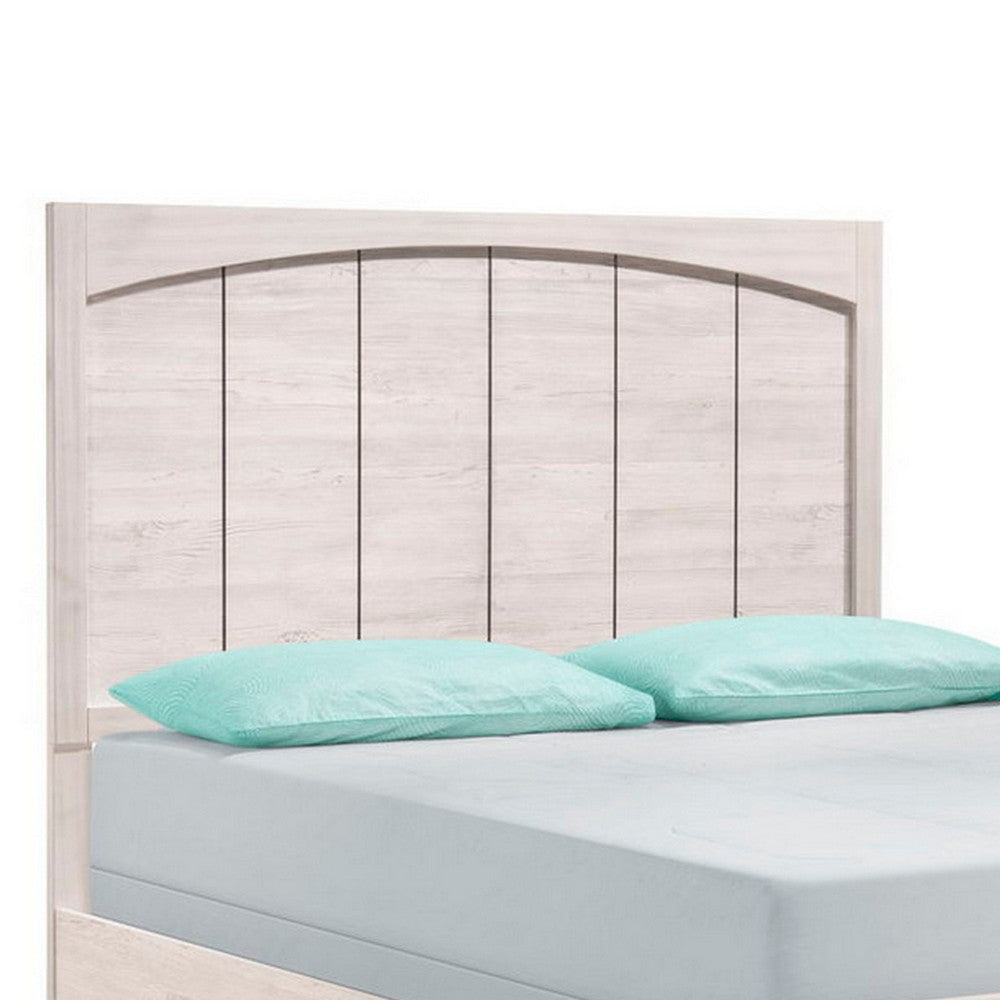 Vice King Size Bed Panel Headboard Design Gray Light Washed Brown Wood By Casagear Home BM307291