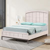 Vice Queen Size Bed, Panel Headboard Design, Gray, Light Washed Brown Wood By Casagear Home