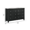 Yoh 57 Inch Wide Dresser with Mirror 6 Drawers Round Handles Black Wood By Casagear Home BM307300