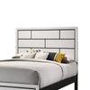 Asir Twin Size Bed Geometric Panel Headboard Modern White Wood Finish By Casagear Home BM307304