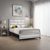 Asir Twin Size Bed, Geometric Panel Headboard, Modern White Wood Finish By Casagear Home