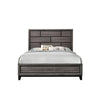 Asir Full Size Bed Geometric Panel Headboard Modern Gray Wood Finish By Casagear Home BM307305