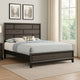 Asir Full Size Bed, Geometric Panel Headboard, Modern Gray Wood Finish By Casagear Home