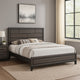 Asir King Size Bed, Geometric Panel Headboard, Modern Gray Wood Finish By Casagear Home