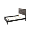 Asir Queen Size Bed Geometric Panel Headboard Modern Gray Wood Finish By Casagear Home BM307307