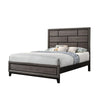 Asir Queen Size Bed Geometric Panel Headboard Modern Gray Wood Finish By Casagear Home BM307307