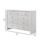 Eve 55 Inch Wide Dresser with Mirror 9 Drawers Metal Handles White Wood By Casagear Home BM307311