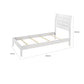 Eve Twin Size Bed Slatted Headboard Chamfered Legs White Wood Modern By Casagear Home BM307315