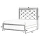 Kay King Bed Faux Diamond Tufted Gray Upholstery Silver Trim Wood By Casagear Home