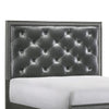 Kay Queen Bed Faux Diamond Tufted Gray Upholstery Silver Trim Wood By Casagear Home BM307320