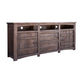 Sen 80 Inch TV Entertainment Console, 2 Door Cabinets, Solid Gray Wood By Casagear Home