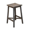 Linn 30 Inch Barstool, Set of 2, Square Curved Seat, Solid Gray Brown Wood By Casagear Home
