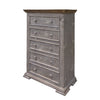 Zen 54 Inch Tall Dresser Chest 5 Drawers Dual Tone Gray Brown Pine Wood By Casagear Home BM307378