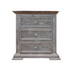 Zen 32 Inch Nightstand 3 Drawers Dual Tone Gray Solid Brown Pine Wood By Casagear Home BM307380