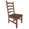 Maye 21 Inch Dining Chair Set of 2 Ladderback Brushed Brown Pine Wood By Casagear Home BM307384