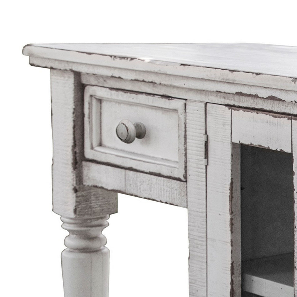 Genie 55 Inch Sofa Table Console 2 Doors Shelves White Mango Wood By Casagear Home BM307390