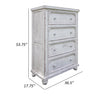 Genie 54 Inch Tall Dresser Chest 4 Drawers White Solid Mango Wood By Casagear Home BM307393