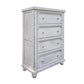 Genie 54 Inch Tall Dresser Chest, 4 Drawers, White Solid Mango Wood By Casagear Home