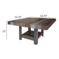 Linn 54 Inch Square Dining Table Open Shelf Gray Rustic Brown Pine Wood By Casagear Home BM307400