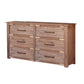 Gin 67 Inch Dresser 6 Drawers Large Iron Handles Solid Brown Mango Wood By Casagear Home BM307402