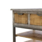 Dome 60 Inch Kitchen Island 3 Drawer Towel Bar Brown Gray Mango Wood By Casagear Home BM307407