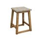 Dome 24 Inch Counter Height Stool Curved Seat Gray Top Brown Mango Wood By Casagear Home BM307410