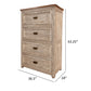 Kohl 53 Inch Tall Dresser Chest 4 Drawers Dual Brown Cream Mango Wood By Casagear Home BM307412