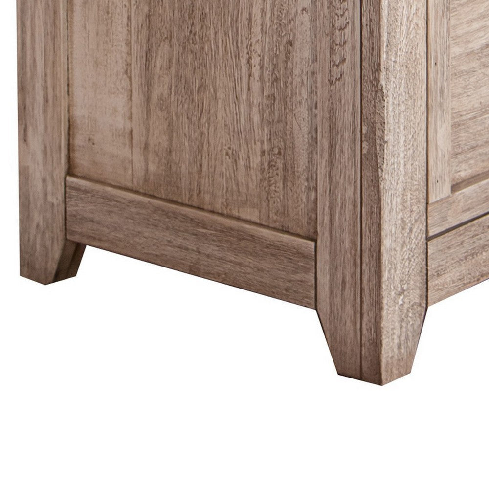 Kohl 29 Inch Nightstand 2 Drawers Dual Tone Brown Cream Mango Wood By Casagear Home BM307414