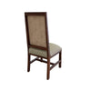 Maye 22 Inch Dining Chair Set of 2 Tufted Ivory Fabric Brown Pine Wood By Casagear Home BM307422