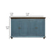 Son 71 Inch Sideboard Console Cabinet 4 Door Gold Handles Blue Pine Wood By Casagear Home