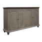 Son 71 Inch Sideboard Console Cabinet, 4 Door Gold Handles, Green Pine Wood By Casagear Home