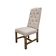 Genie 21 Inch Dining Chair Set of 2 Ivory Polyester Solid Brown Wood By Casagear Home BM307433