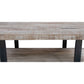 Nijo 50 Inch Coffee Table Sturdy Mango Wood Distressed Sand Brown Finish By Casagear Home BM307436