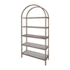 Kohl 72 Inch Standing Bookcase Arch Metal Frame 5 Shelves Mango Wood By Casagear Home BM307443