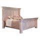 Abi King Size Bed Pine Wood Classic Molded Frame Design Antique White By Casagear Home