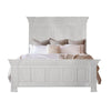Abi Queen Size Bed Pine Wood Classic Molded Frame Design Antique White