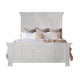 Abi Queen Size Bed Pine Wood Classic Molded Frame Design Antique White