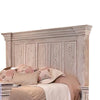 Abi Queen Size Bed Pine Wood Classic Molded Frame Design Antique White By Casagear Home BM307458