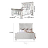 Abi Queen Size Bed Pine Wood Classic Molded Frame Design Antique White