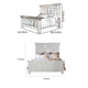 Abi Queen Size Bed Pine Wood Classic Molded Frame Design Antique White