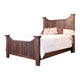 Bry Queen Size Bed Pine and Mango Wood Panel Headboard Rustic Brown By Casagear Home
