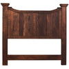 Bry Queen Size Bed Pine and Mango Wood Panel Headboard Rustic Brown By Casagear Home