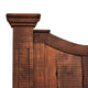 Bry Queen Size Bed Pine and Mango Wood Panel Headboard Rustic Brown By Casagear Home