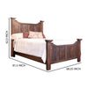 Bry Queen Size Bed Pine and Mango Wood Panel Headboard Rustic Brown By Casagear Home