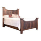 Bry Queen Size Bed, Pine and Mango Wood, Panel Headboard, Rustic Brown By Casagear Home